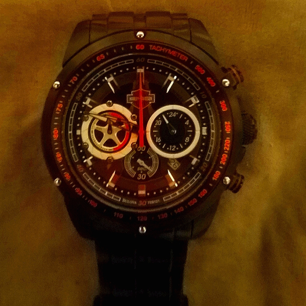 Harley Davidson Bulova Chronograph Watch.
